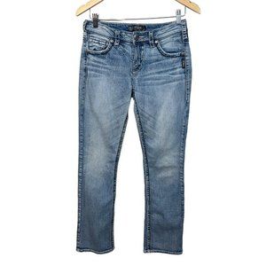 Silver Jeans Suki High Baby Boot Jeans 27‎ x29.5 Womens Light Wash Stretch Denim